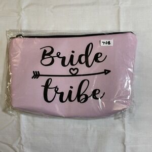 The Pouch Bride Tribe Makeup Bag Pink NWT Canvas Wedding Multi-use‎